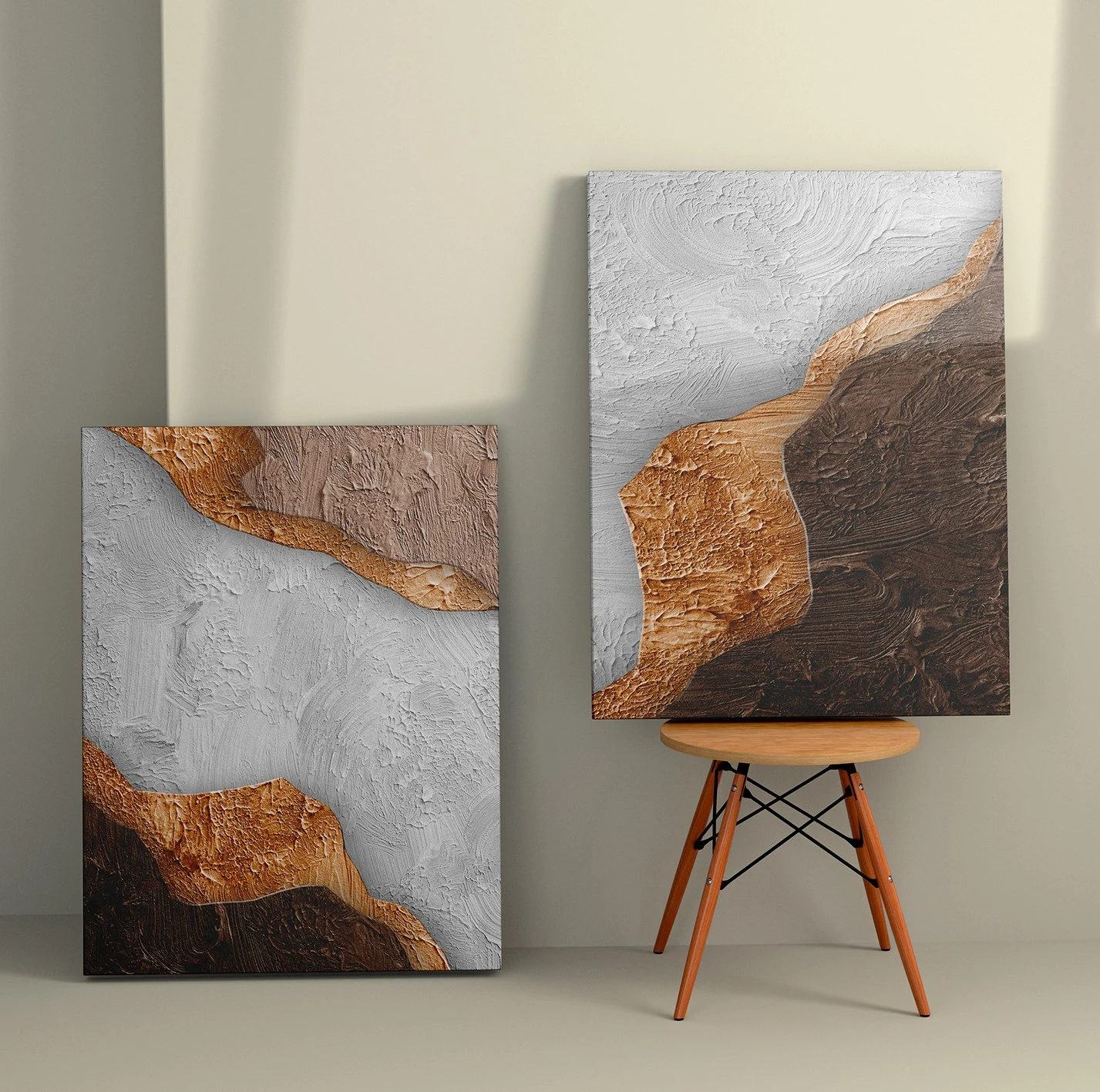 Piktura dekorative në kanavacë, 2 copë, shumëngjyrëshe, Wallity, 50x70cm
