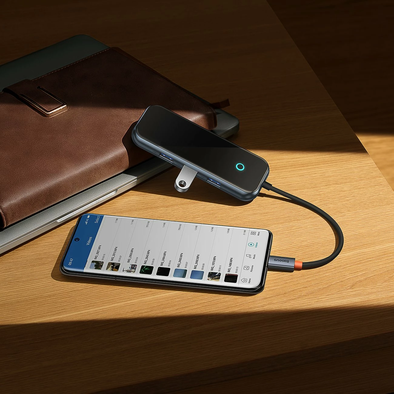 Kasë HUB Baseus AcmeJoy WKJZ010013, 4 porta, USB-C në 1x USB-C PD & Data / 3x USB3.0, Gri e errët