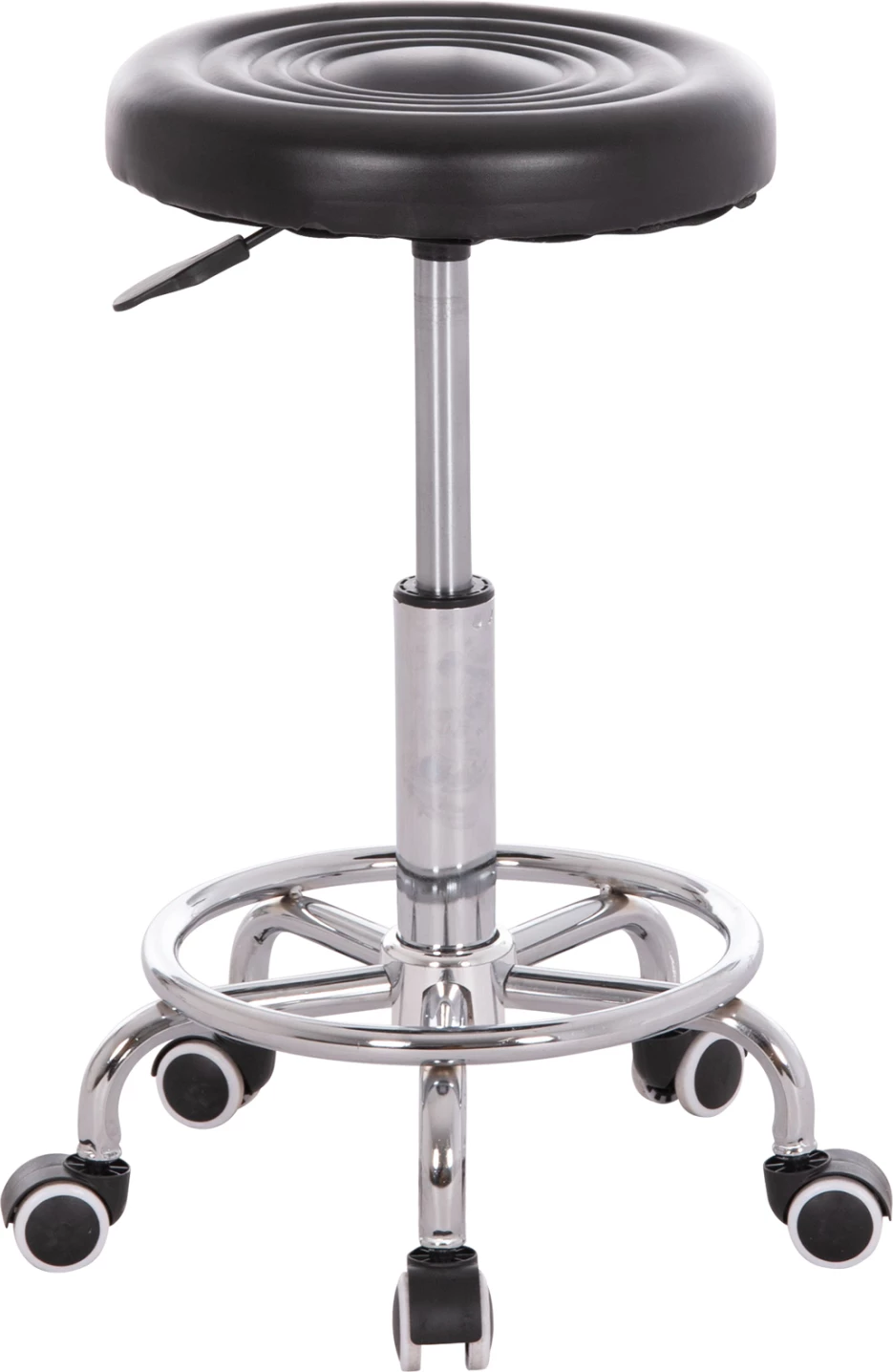 Tabure rrotullues për zyre IRIS, lëkurë artificiale e zezë, set prej 2 copë, FH212.21, Φ32x45-60cm