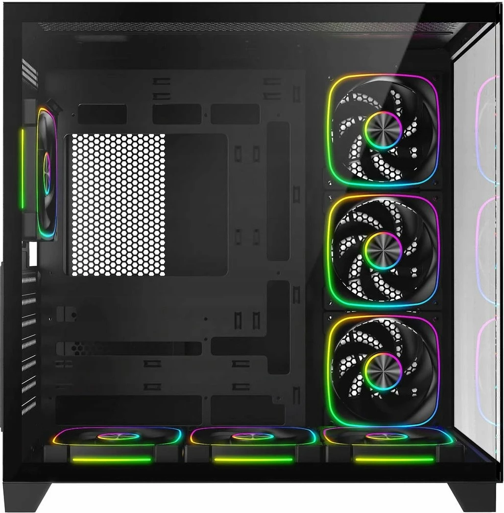 Kasë Rampage SEALITE-BLACK me xham të temperuar, 7x 120mm ARGB PWM, ATX/Micro-ATX/Mini-ITX, e zezë