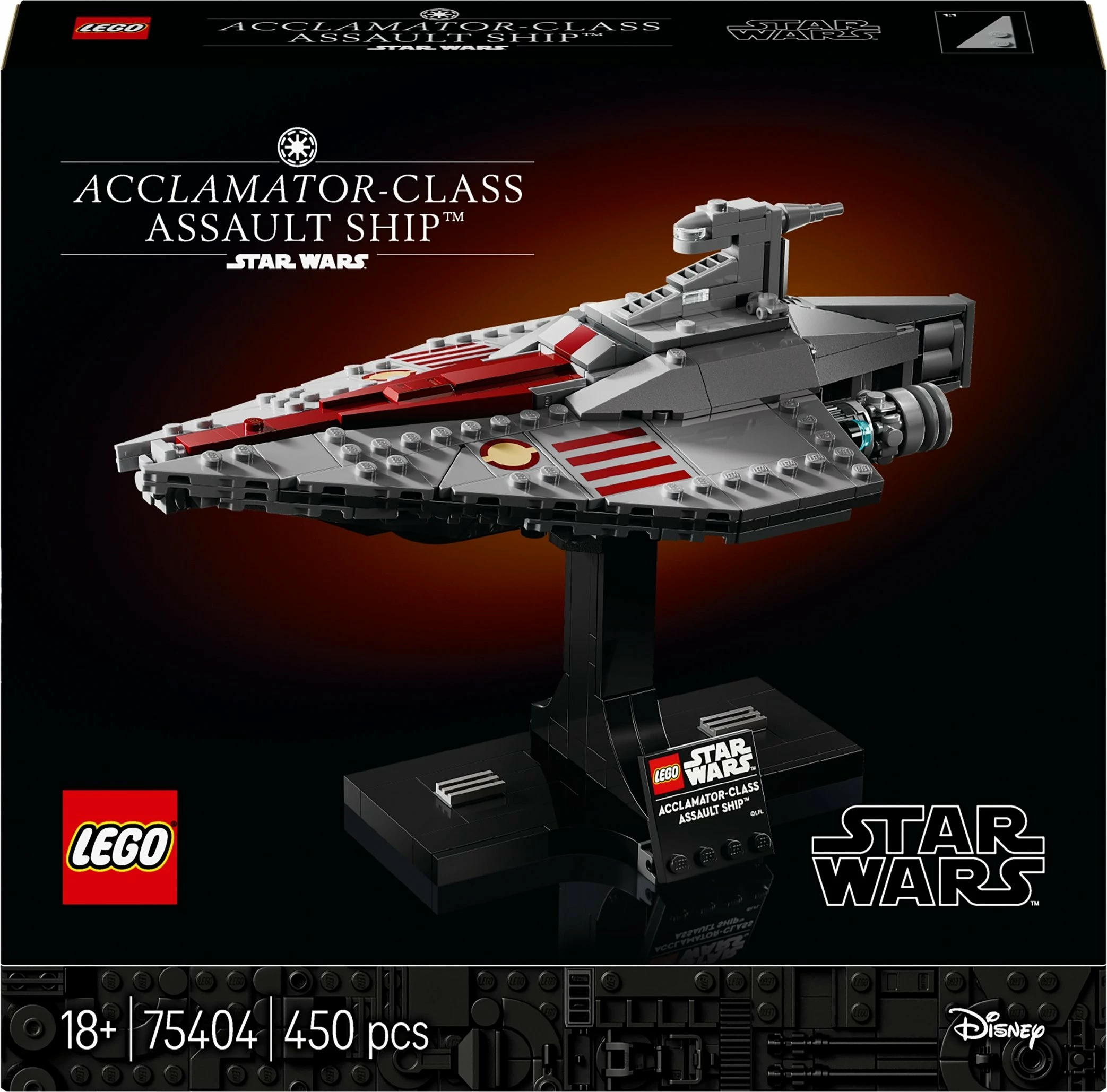 Set LEGO Star Wars Acclamator-class Assault Cruiser 75404, 450 copë