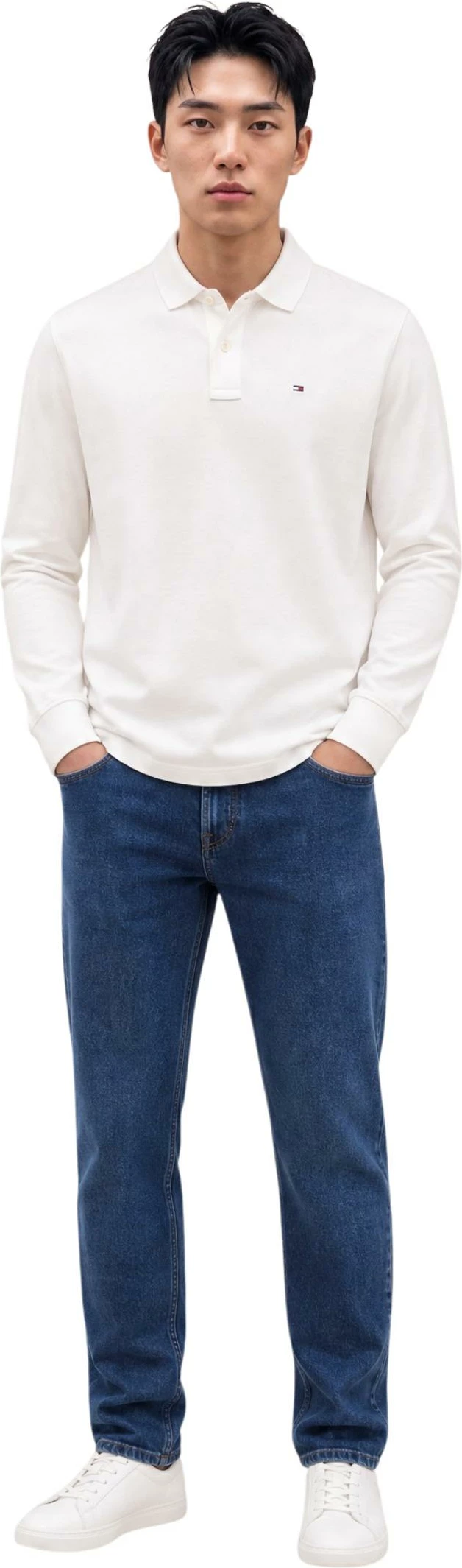 Maicë polo për meshkuj Tommy Hilfiger Jeans DM0DM23630, e bardhë [Madhësia: L]