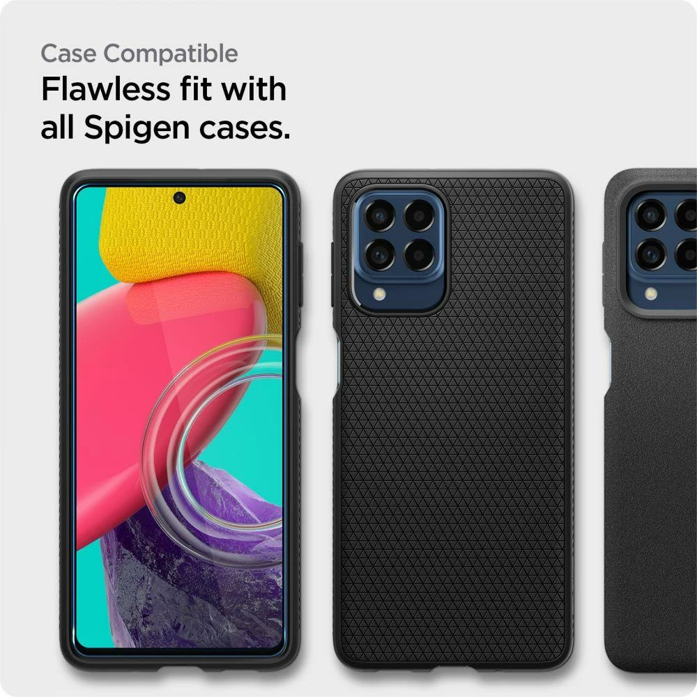 Xham i temperuar Spigen Glass FC AlignMaster për Samsung Galaxy M53 5G, i zi