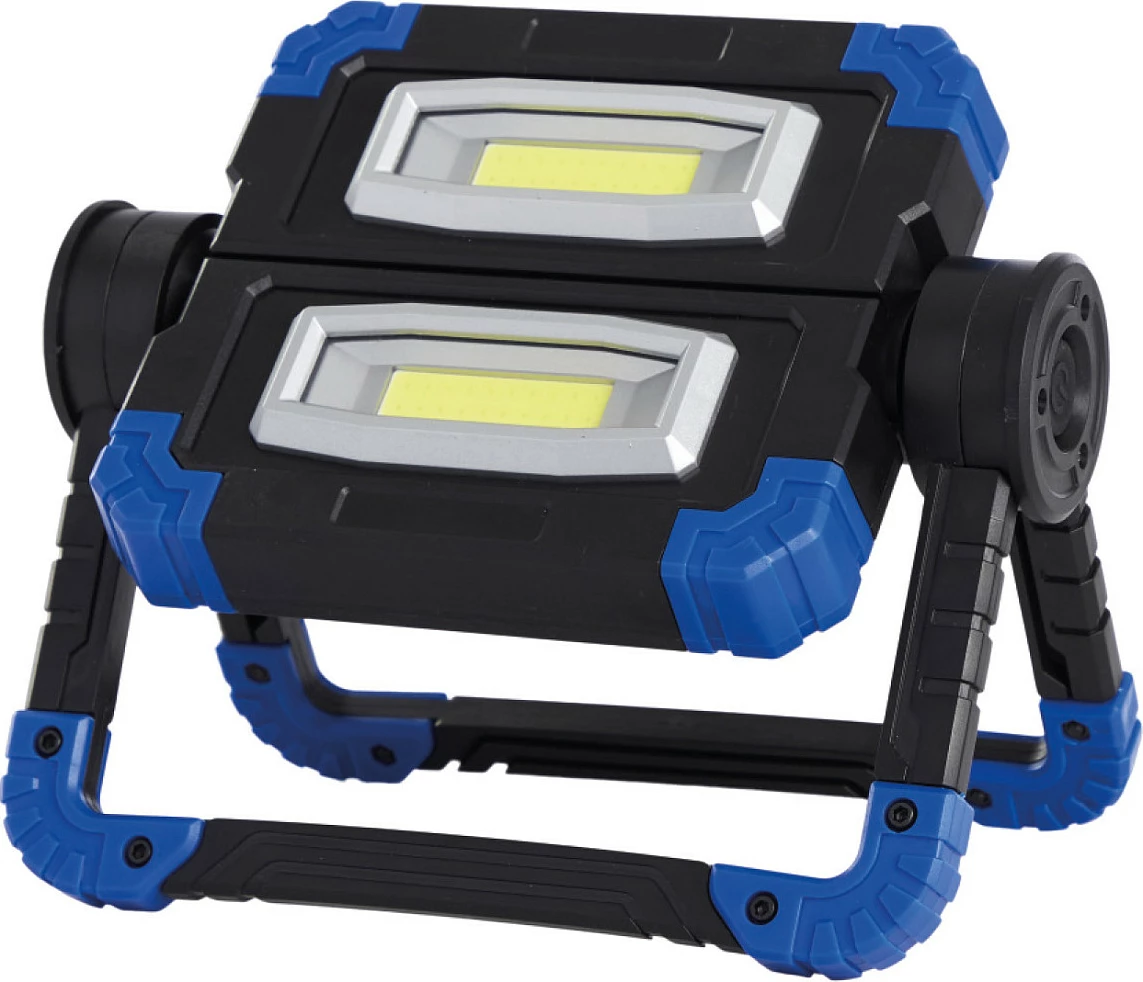 Reflektor pune LED RealPower 463617, 10W, 600 lm, me bateri AA, IPX2, zi/blu
