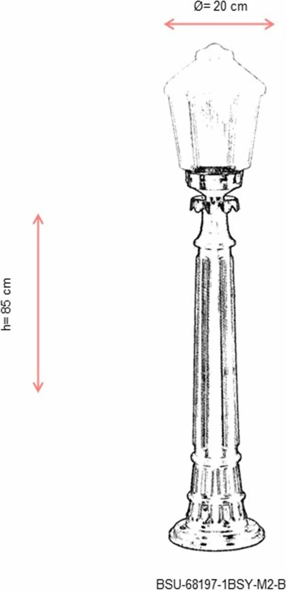 Llambë dyshemeje për jashtë Opviq, e zezë, BSU-68197-1BSY-M2-B