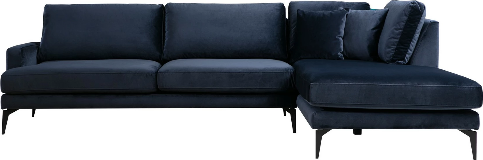 Këndare Atelier del Sofa, Papira Corner Right (L3+Chl), ngjyrë blu e errët, 283x180cm