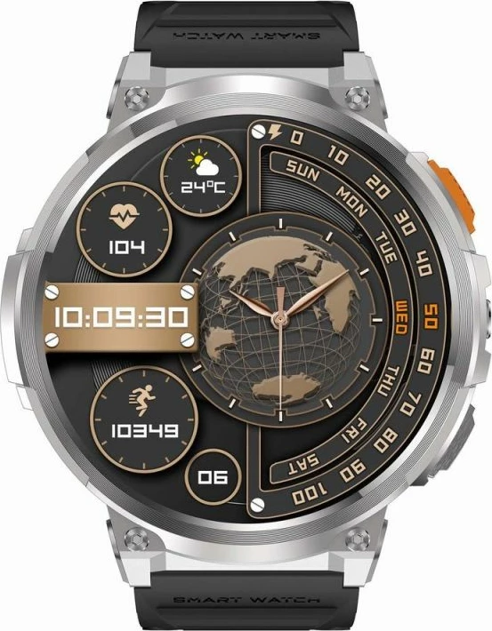 Smartwatch Gravity për meshkuj, e zezë
