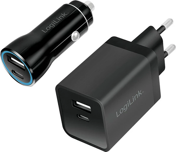 Set karikues LogiLink USB-A/USB-C Charging Kit, 15W, 1x USB-A + 1x USB-C, i zi