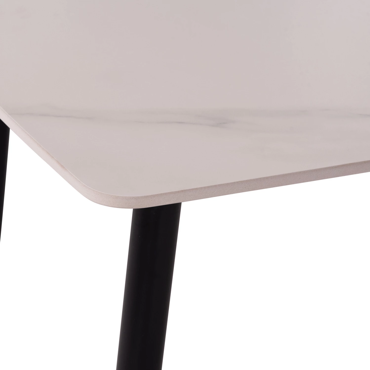 Tavolinë ngrënieje RAVEN, sipërfaqe qeramike, pamje mermeri të bardhë, FH18149.01, 140x80x74cm