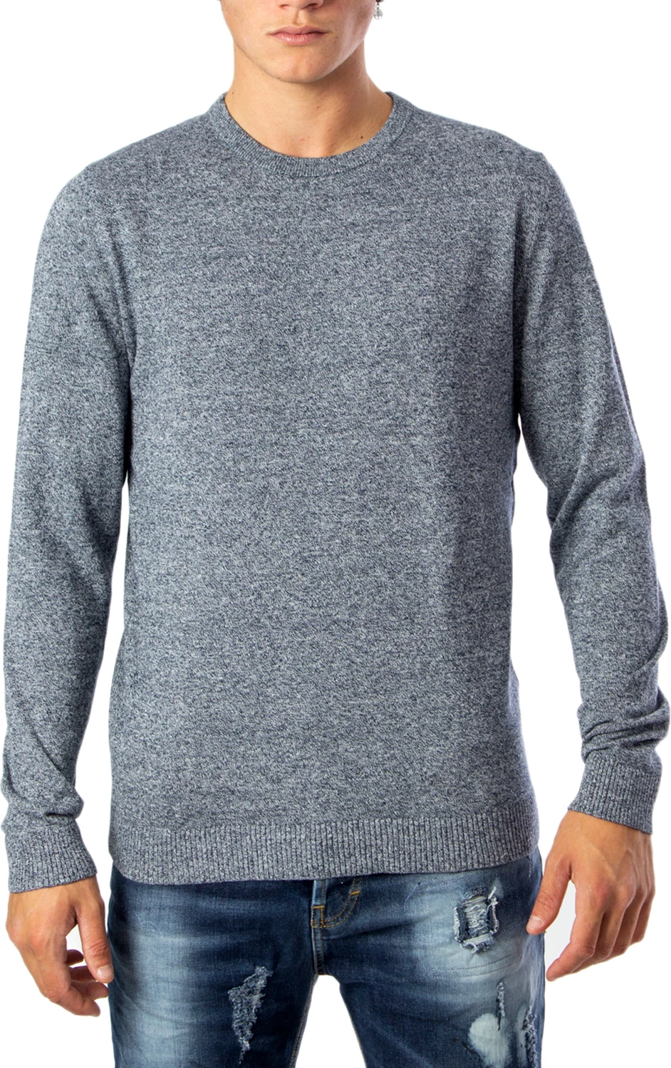 Xhemper për meshkuj Jack & Jones JJEBASIC Knit Crew Neck 12137190, i kaltër