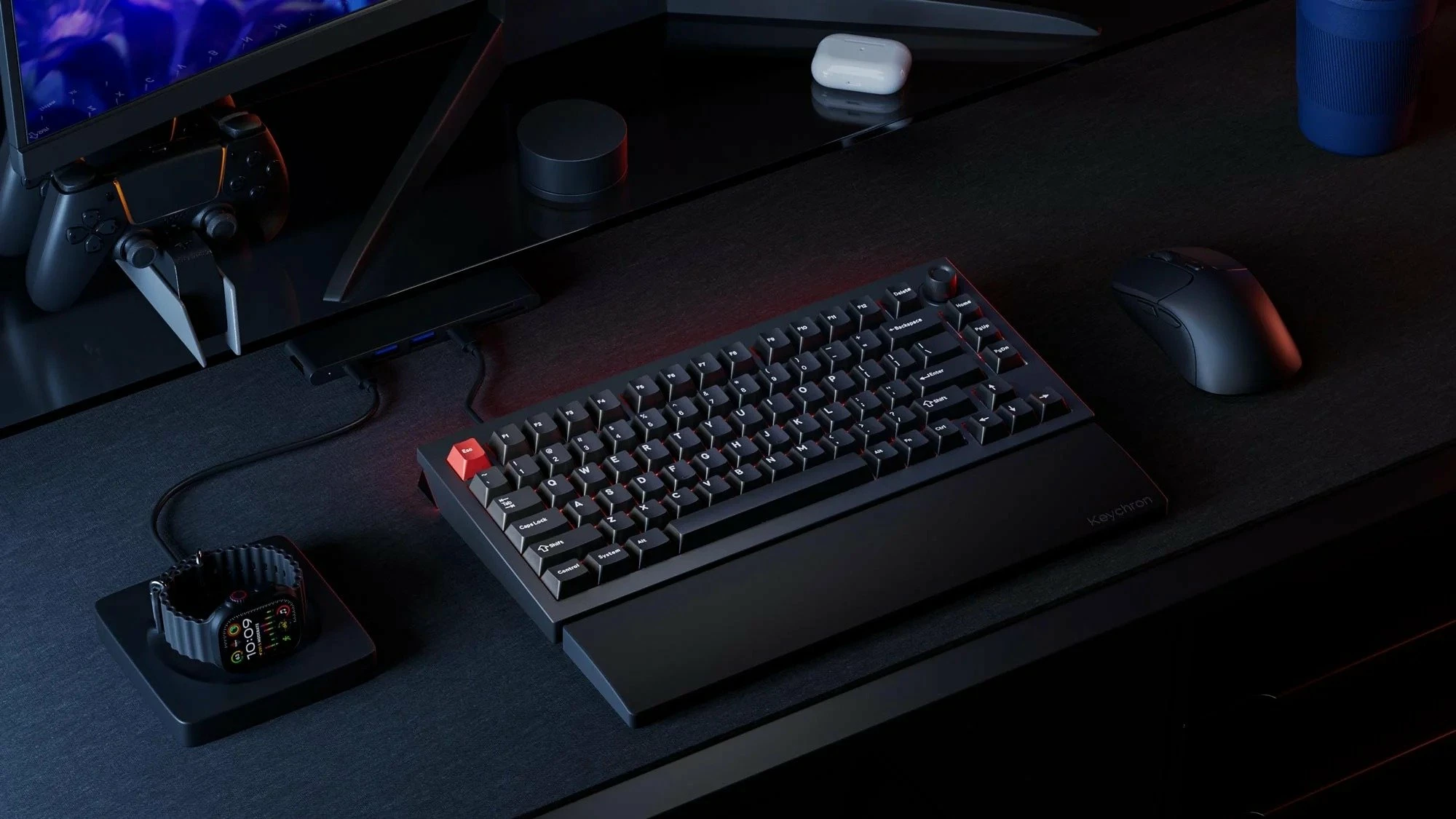 Tastierë gaming magnetike Keychron Lemokey L5 HE (L5W-M1), 75%, US layout, RGB, USB me kabllo 1.8 m, Ultra-Fast Lime Magnetic Switch (green), e zezë