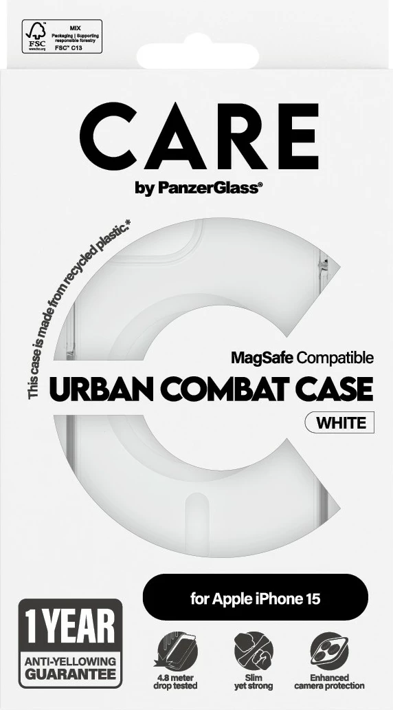 Mbështjellës PanzerGlass CARE Case Flagship MagSafe për iPhone 15, transparent