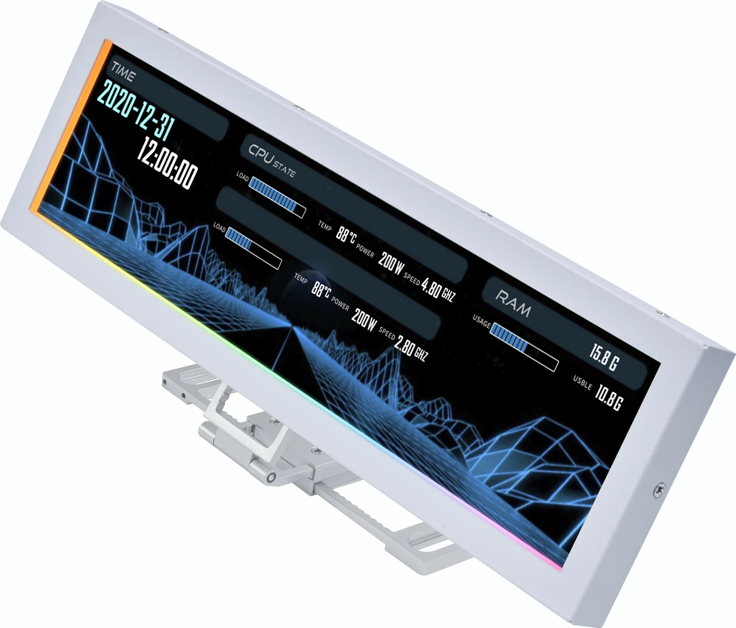 Ekran universal për kasë Lian Li 8.8", 5V, i bardhë