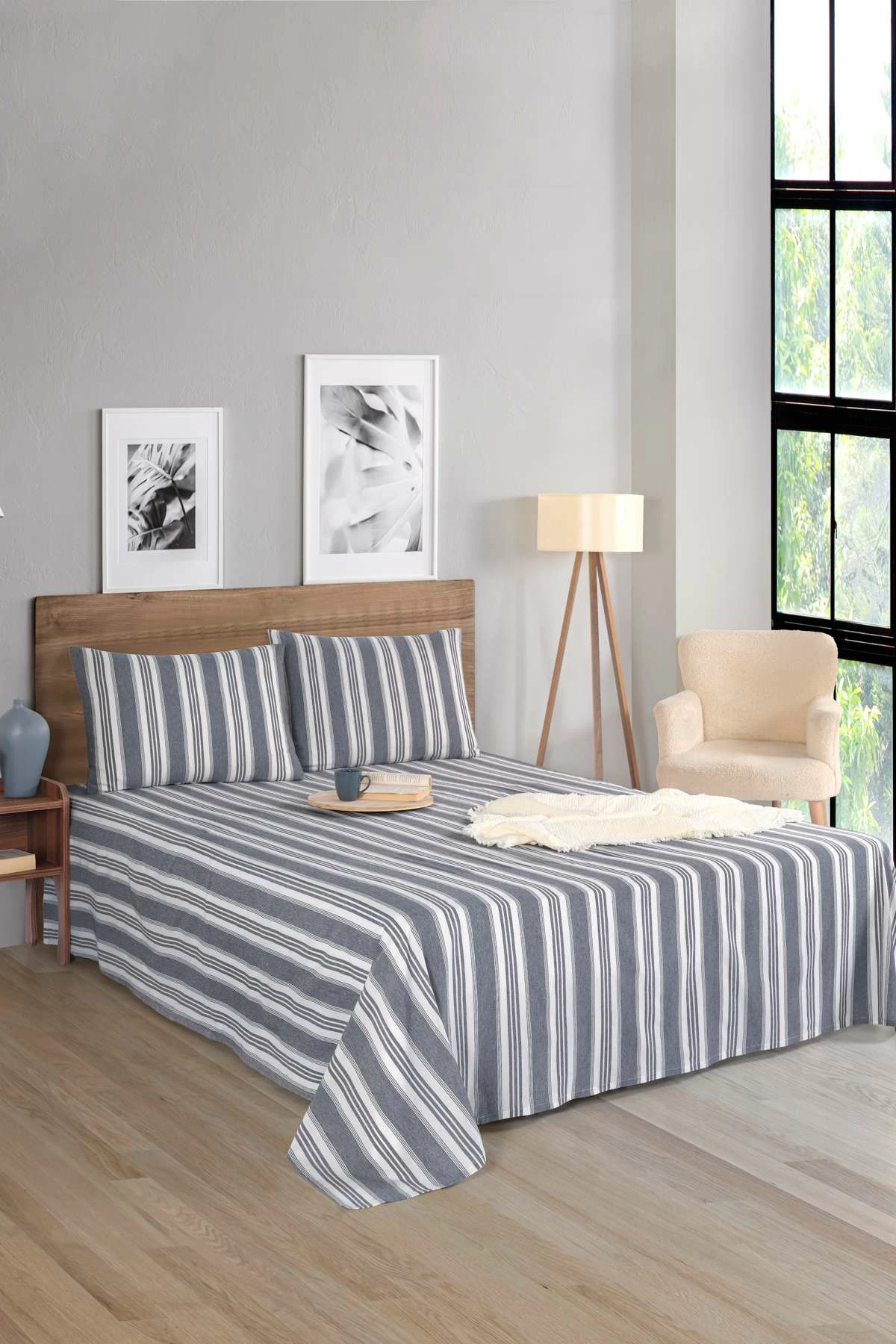 Set çarçafësh dopio, ngjyrë antracit, Soft Line