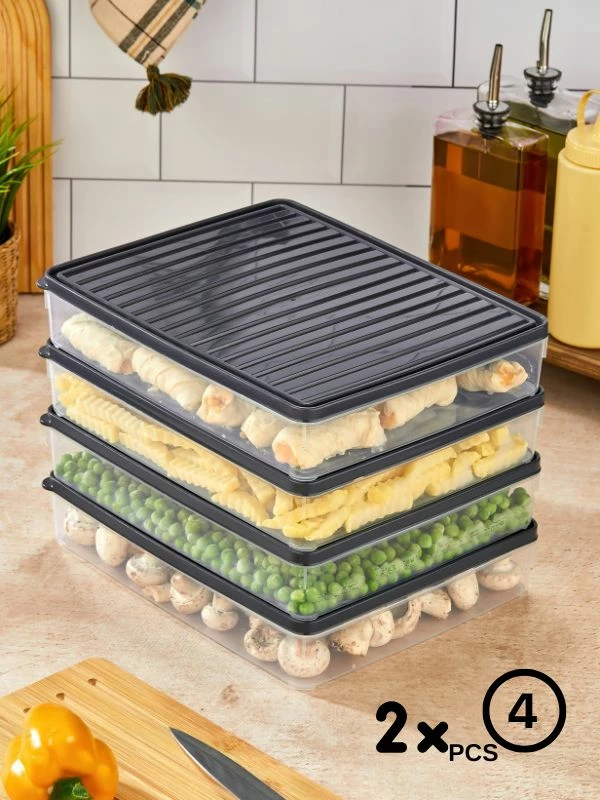 Set kuti për organizim (8 copë), ngjyrë antracit, VITABOX 8'LI-ANTRASIT 2,8LT