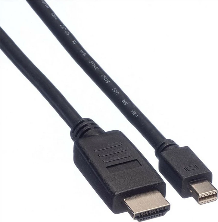 Kabllo VALUE Mini DisplayPort në HDMI, 2 m, 1920x1200, e zezë