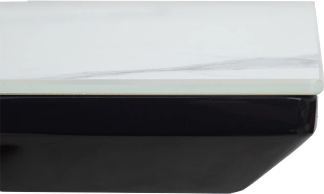 Tavolinë ngrënieje e zgjerueshme, ngjyrë mermeri gri e zezë, 160-200x80x77cm