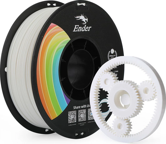 Filament 3D Creality PLA+, 1.75 mm, 1 kg, i bardhë