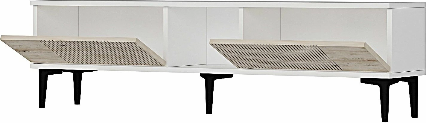 Komodë TV Skye Decor, Corsa 150, e bardhë, travertin