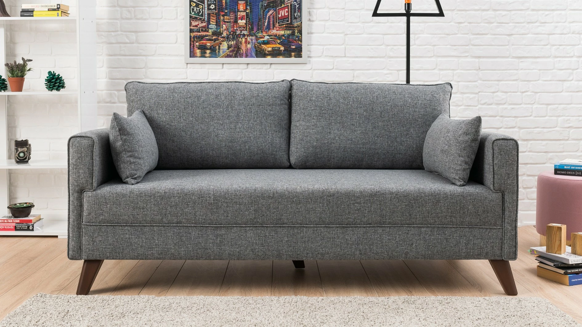 Divan dy ulëse, Atelier del Sofa, Bella, ngjyrë gri
