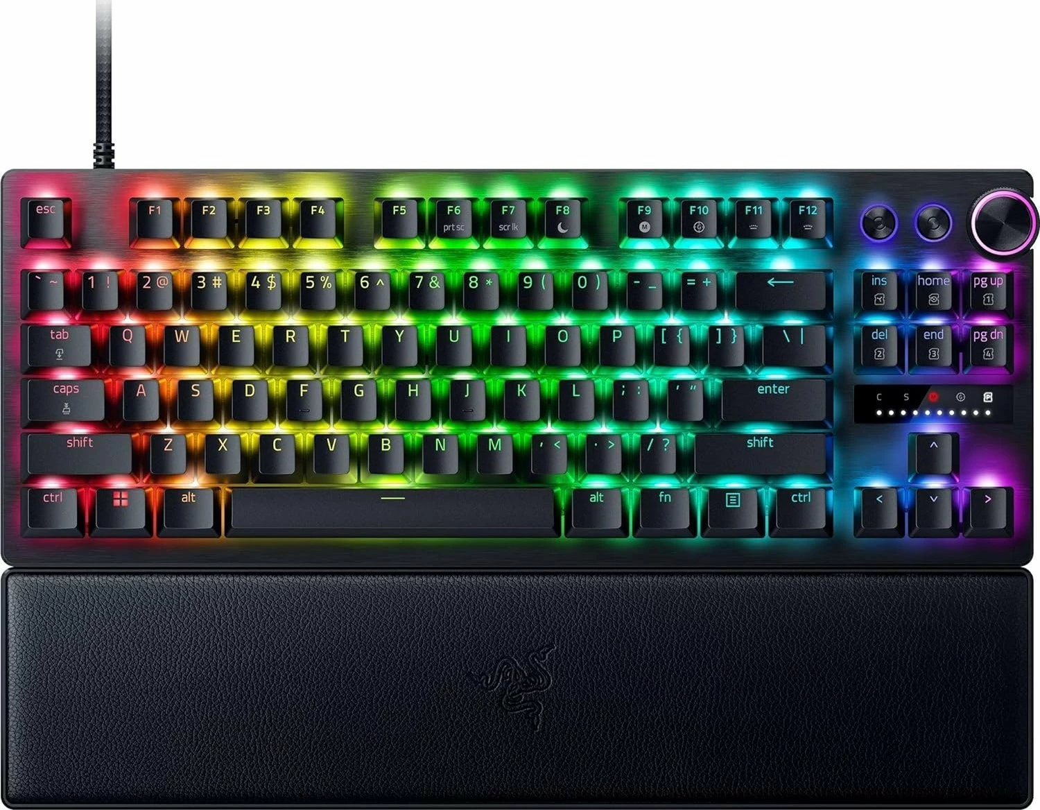 Tastierë gaming Razer Huntsman V3 Pro TKL (RZ03-04980100-R3M1), analog optike, US layout, RGB, me mbështetëse dore, e zezë