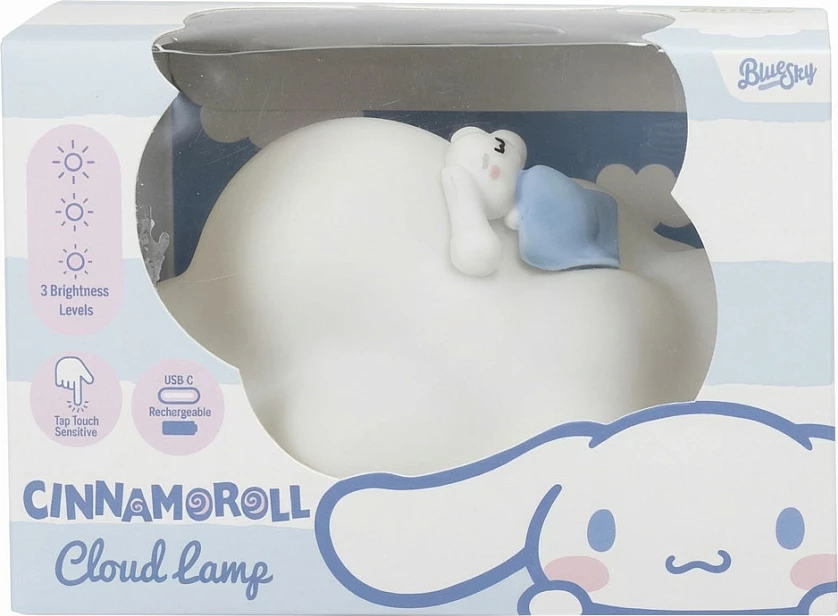 Lampë ambienti Blue Sky Studios Sanrio Cinnamoroll Cloud Lamp, USB-C e rikarikueshme, 3 nivele ndriçimi, e bardhë/blu