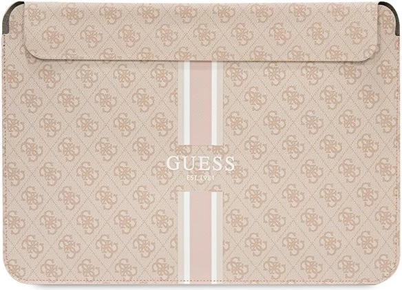 Mbështjellës laptopi Guess 4G Printed Stripes, për 14 inç, Rozë