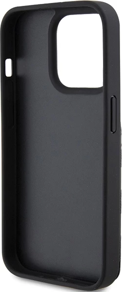 Mbështjellës Karl Lagerfeld Saffiano Cardslots & Stand Monogram Choupette për iPhone 15 Pro, e zezë