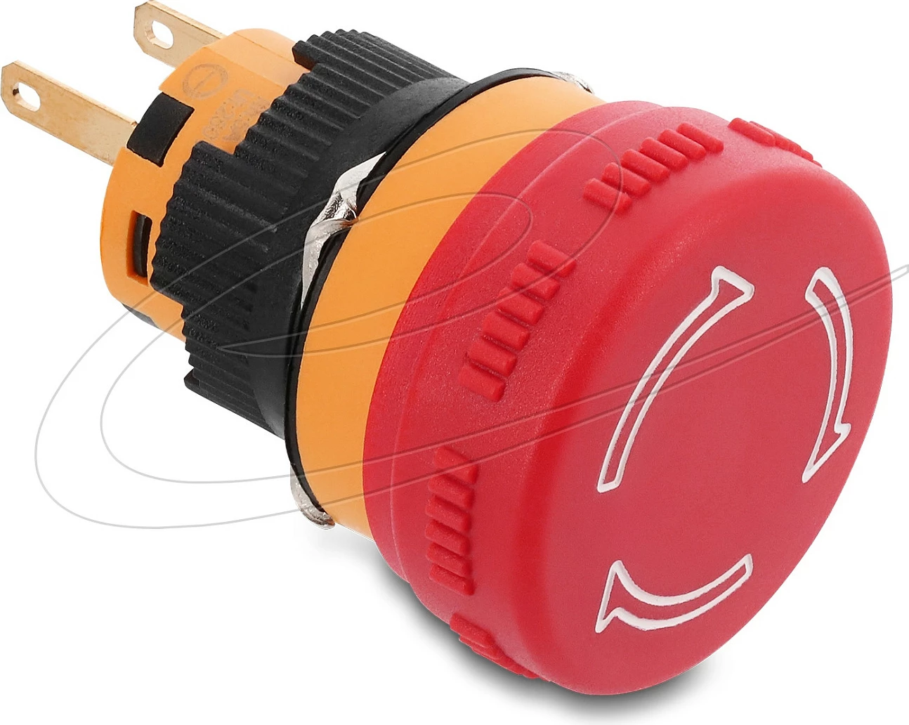 Buton paneli DeLOCK Pilzkopf 16mm, 2 lidhje për saldim, kuqe/zi
