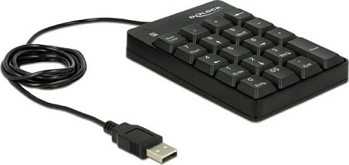 Tastierë numerike DeLOCK, USB, 19 taste, kabllo 1.5 m, e zezë