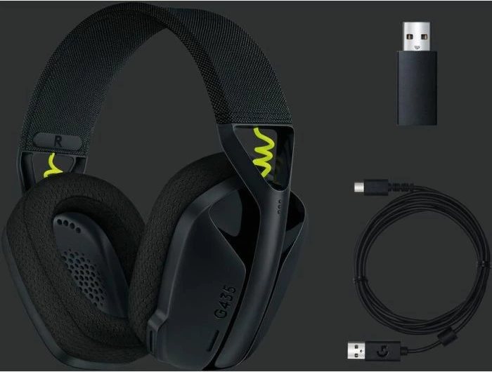 Kufje gaming Logitech G435 LIGHTSPEED + Bluetooth, 18h bateri, me mikrofon të integrum, të zeza