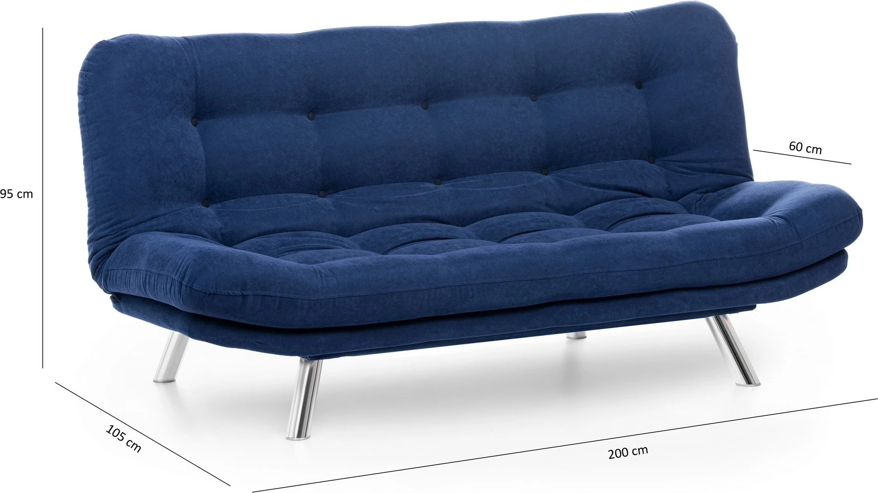 Sofabed 3-vendësh, ngjyrë navy blue, Misa