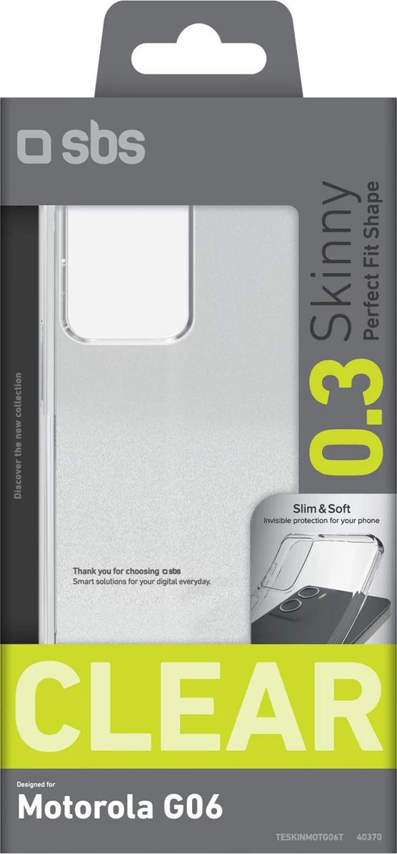 Mbështjellës i hollë SBS Skinny Cover për Motorola Moto G06, TPU, transparent