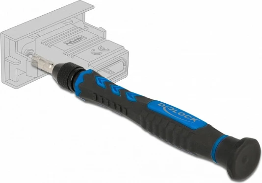 Set kaçavidash DeLOCK, 8 copë, heksagon 2.5-5.5 mm, bosht i zbrazët, zi/kaltër