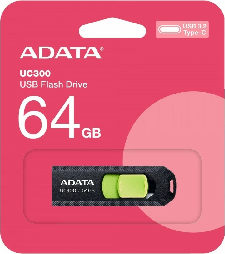 Pendrive Adata UC300, 64GB, USB Type-C 3.2 Gen1, e zezë
