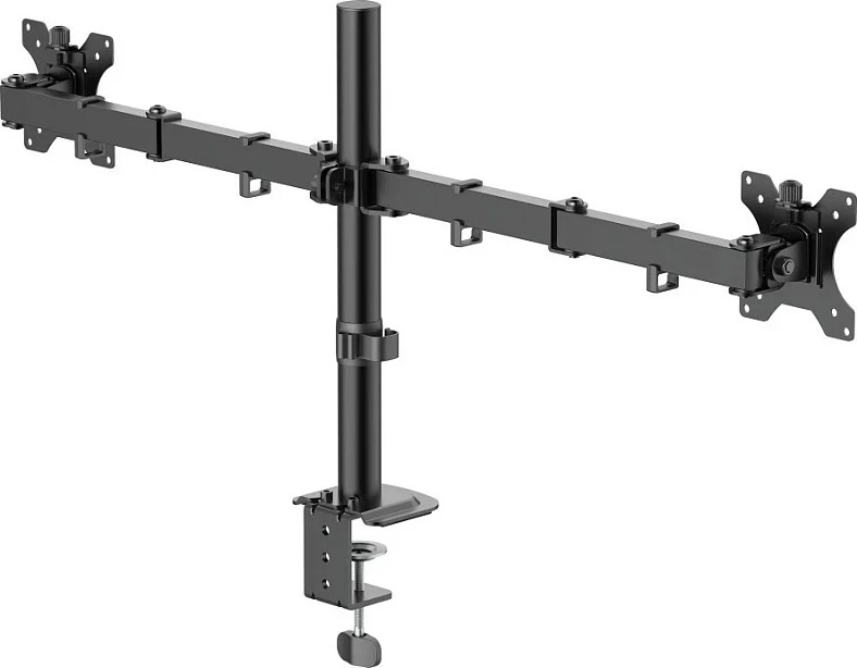 Mbajtëse për 2 monitorë Hama, 13-35", VESA 75x75/100x100, me klemë tavoline, e zezë