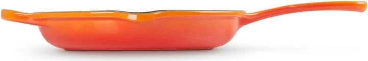 tigan gize, Le Creuset, Signature 20 cm (20182200900422), me grykë derdhjeje dhe dorezë ndihmëse, portokalli/zezë