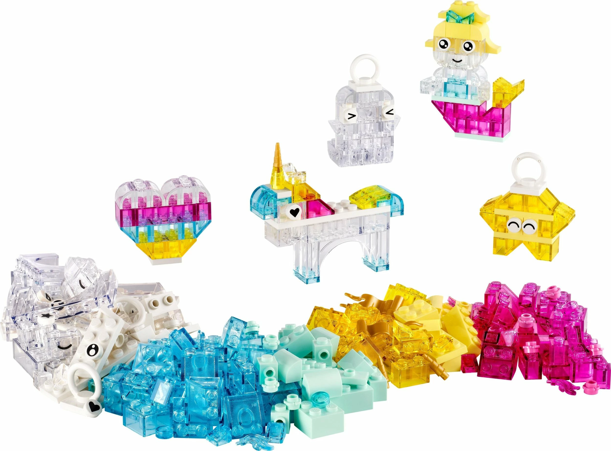 Set kockash LEGO Classic 11040, 340 copë, transparente shumëngjyrëshe, 5+ vjeç