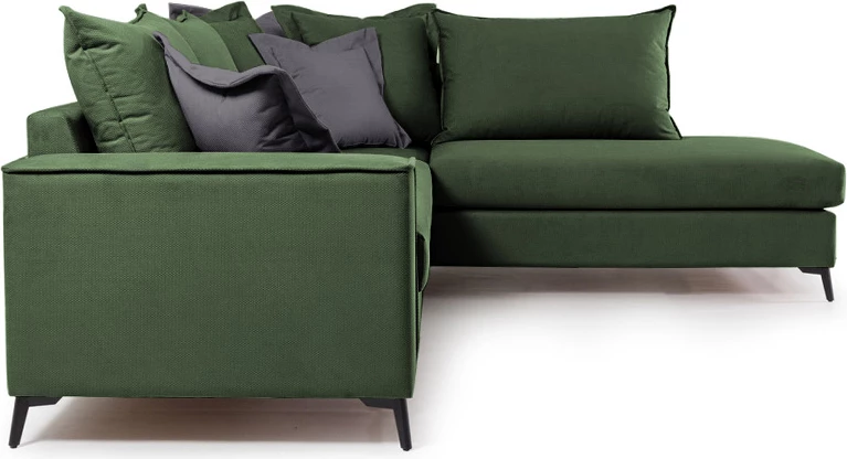 Kënd divani Boston kënd i majtë, pëlhurë, ngjyrë e gjelbër e errët-gri e errët, 290x235x95cm