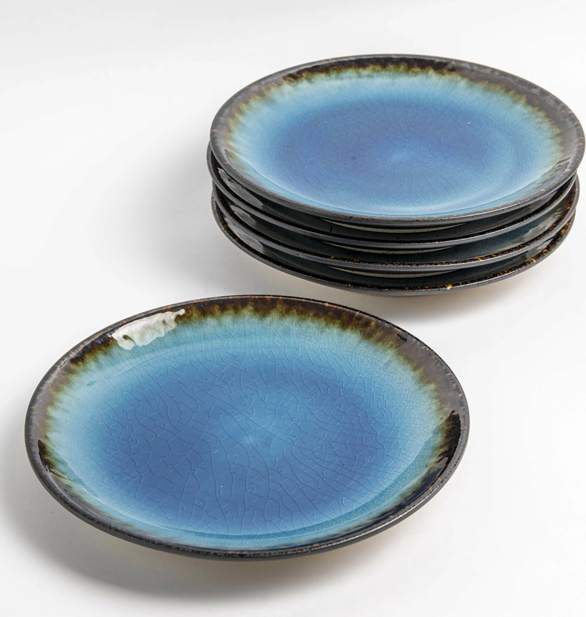 Pjatë e sheshtë Fine Dine Lazur Ø207 mm, set 3 copë, blu