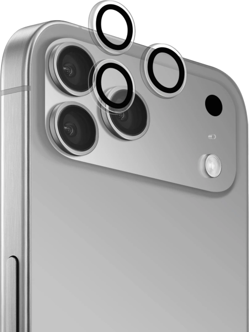 Xhama të temperuar për lente kamerë, Puro Individual, për iPhone 17 Pro / iPhone 17 Pro Max, Transparent