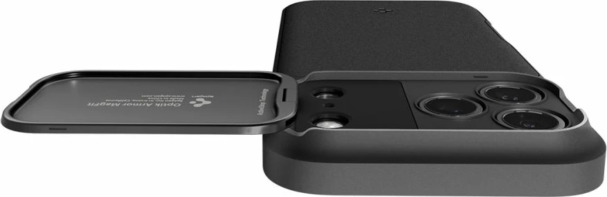 Mbështjellës Spigen Optik Armor MagSafe për iPhone 17 Pro / iPhone 17 Pro Max, i zi, 1 copë