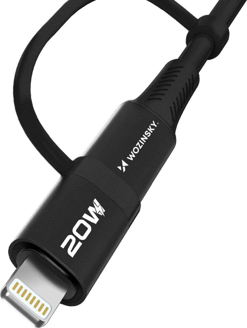 Kabllo 4n1 Wozinsky WNBAA, 1m, USB-C/USB-A/Lightning, 60W, e zezë
