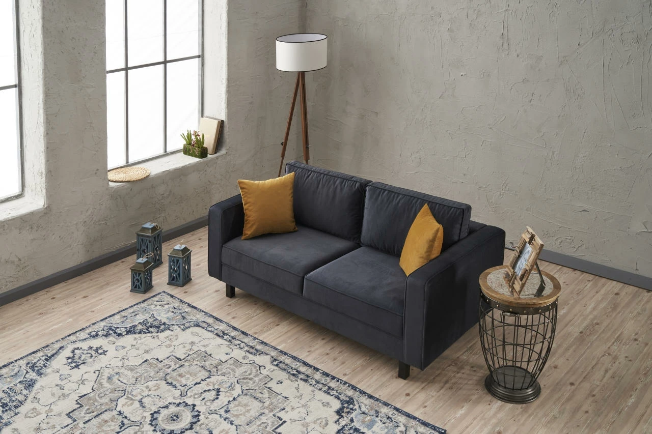 Divan dy-vendësh Atelier del Sofa, kadife Kale, antracit