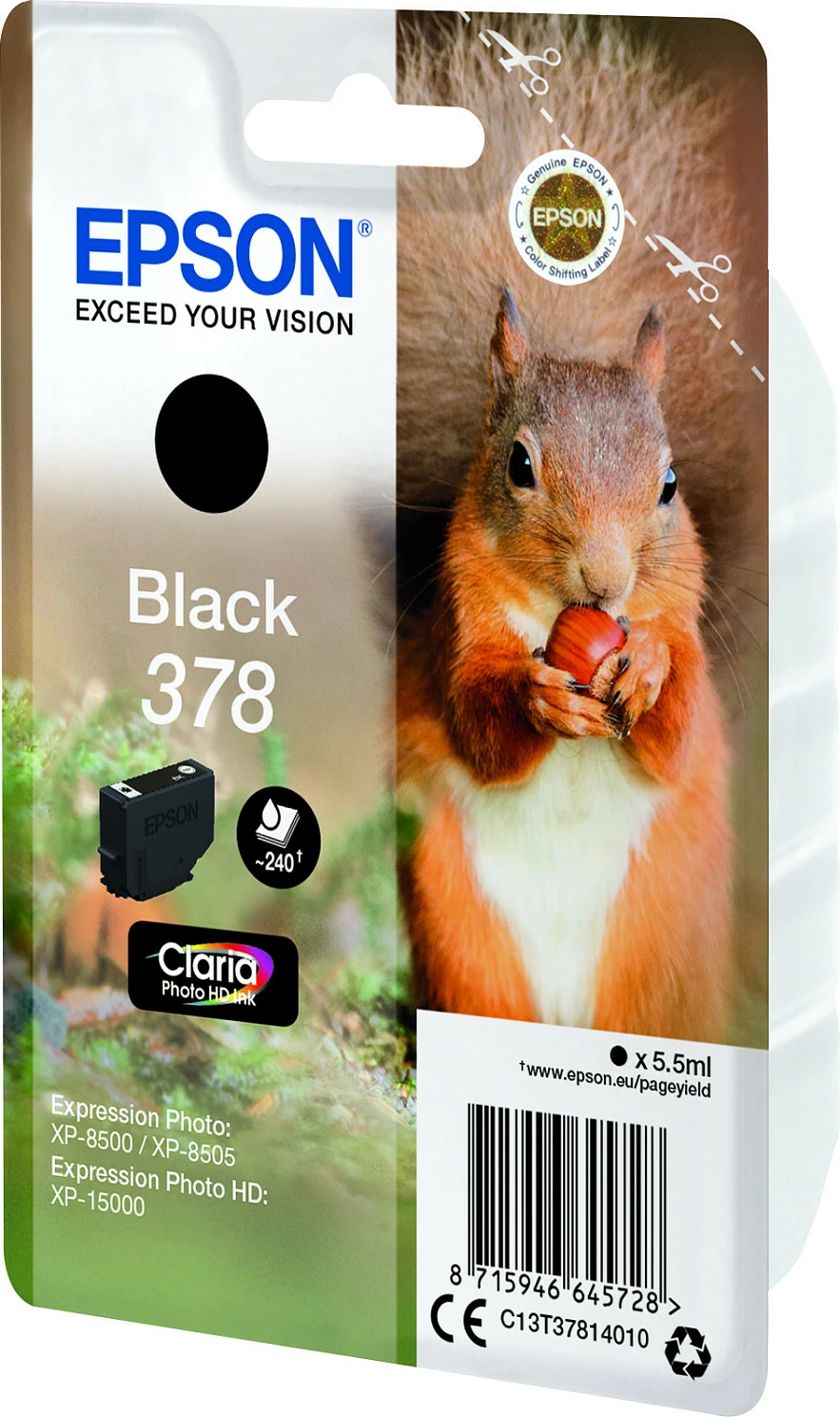 Toner Epson Squirrel 378 Claria Photo HD, 5.5ml, i zi, standard