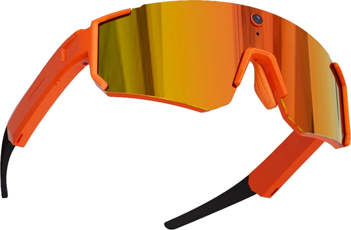 Syze dielli sportive AI Colmi V06, kamerë 8 MP, video 2K/1200p, Bluetooth 5.3 + Wi‑Fi, IP54, bateri 260 mAh, portokalli