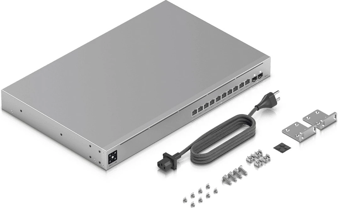 Switch rrjeti Ubiquiti USW-Pro-XG-10-PoE, 10x 10G RJ45, PoE+++ 400W, Rack 1U, gri