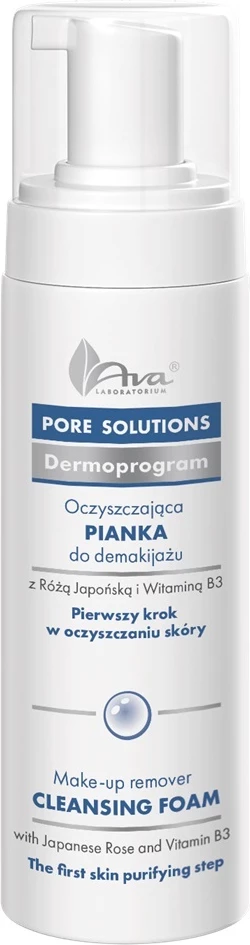 Shkumë pastruese për fytyrë dhe largim make-up-i Ava Laboratorium Pore Solutions Cleansing Foam për femra, 150ml
