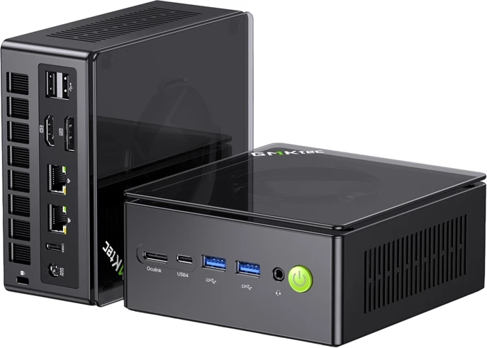 Kasë mini PC GMKtec K8 Plus, Ryzen 7 8845HS, 32GB RAM, 1TB SSD, Windows 11 Pro, e zezë