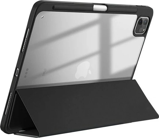 Mbështjellës CRONG PrimeFolio për iPad Air 11 M3/M2, iPad Air 10.9 (5th-4th gen), iPad Pro 11 (2022-2021), i zi/transparente